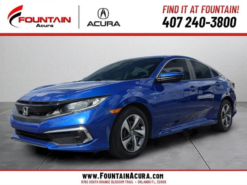 Used 2019 Aegean Blue Metallic Honda LX CVT image 1