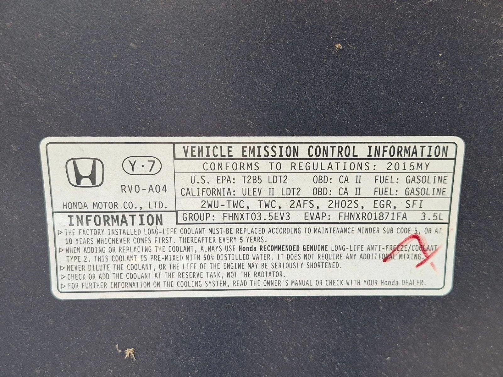 Used 2015 Blue Honda EX-L image 15