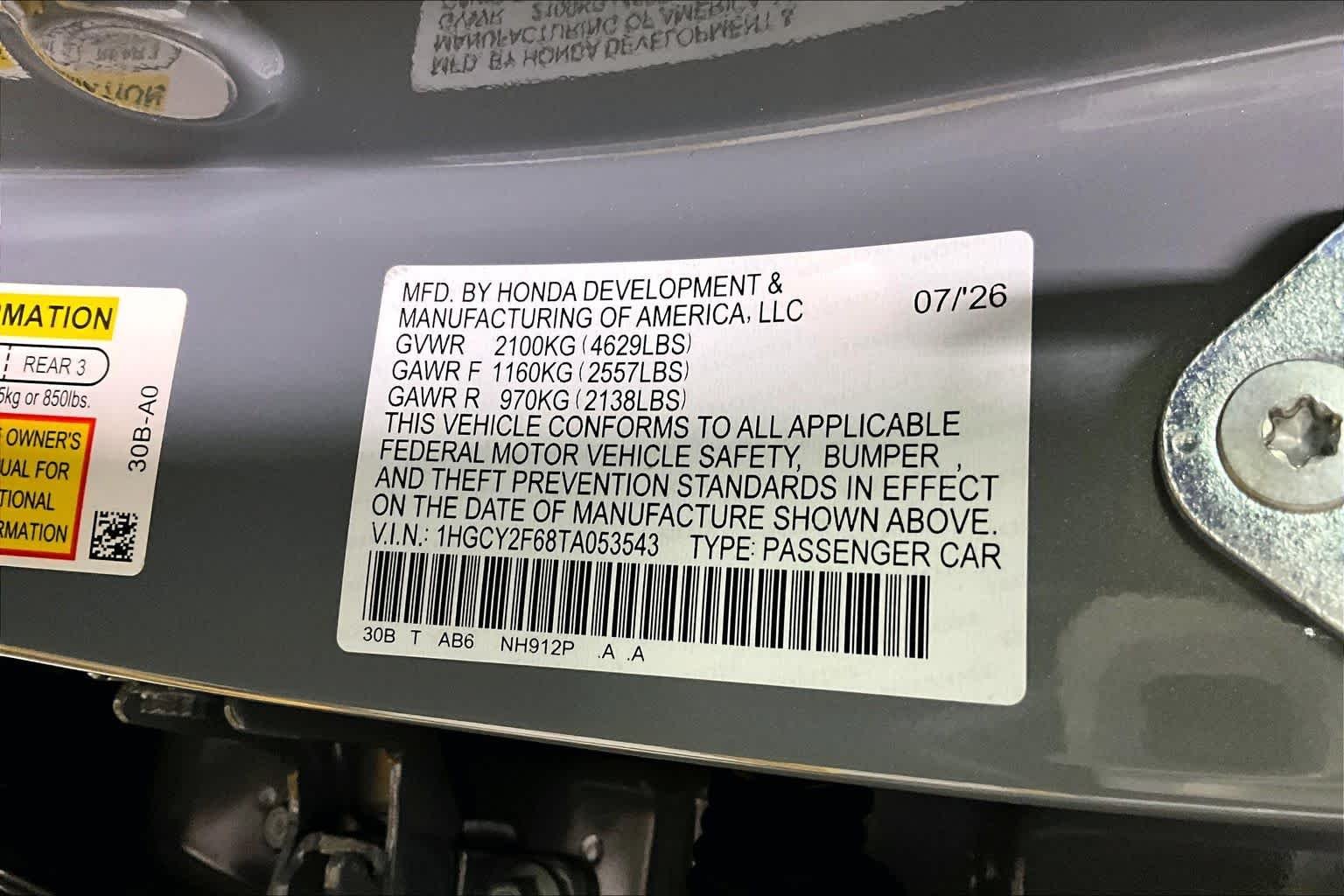 New 2026 Urban Gray Pearl Honda EX-L image 20