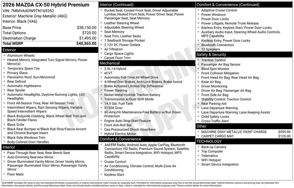 New 2026 Machine Gray Metallic Mazda Premium AWD image 4