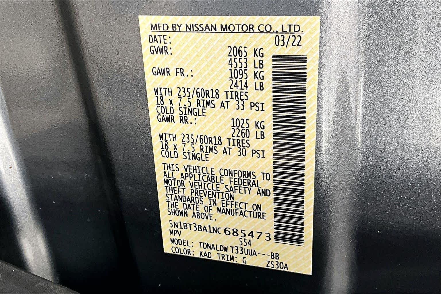 Certified Used 2022 Gun Metallic Nissan SV image 33
