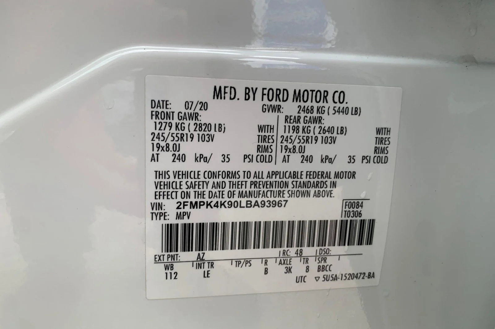 Used 2020 White Ford Titanium image 36