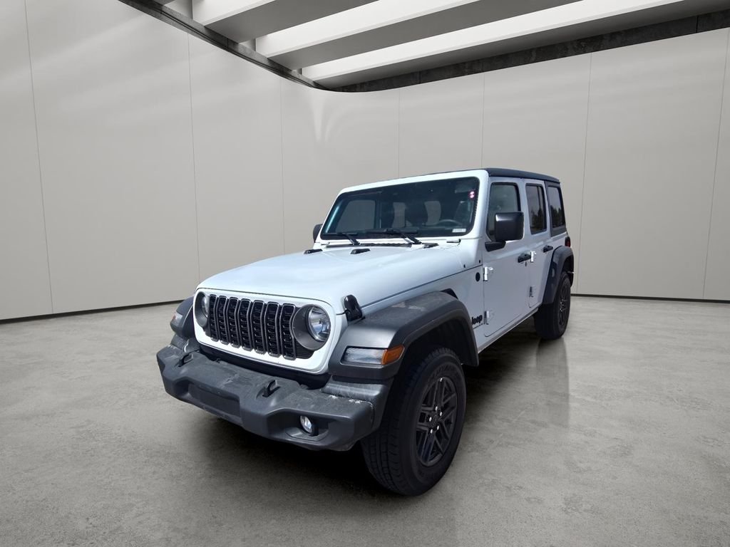 Used 2025 Bright White Clearcoat Jeep Sport S image 1