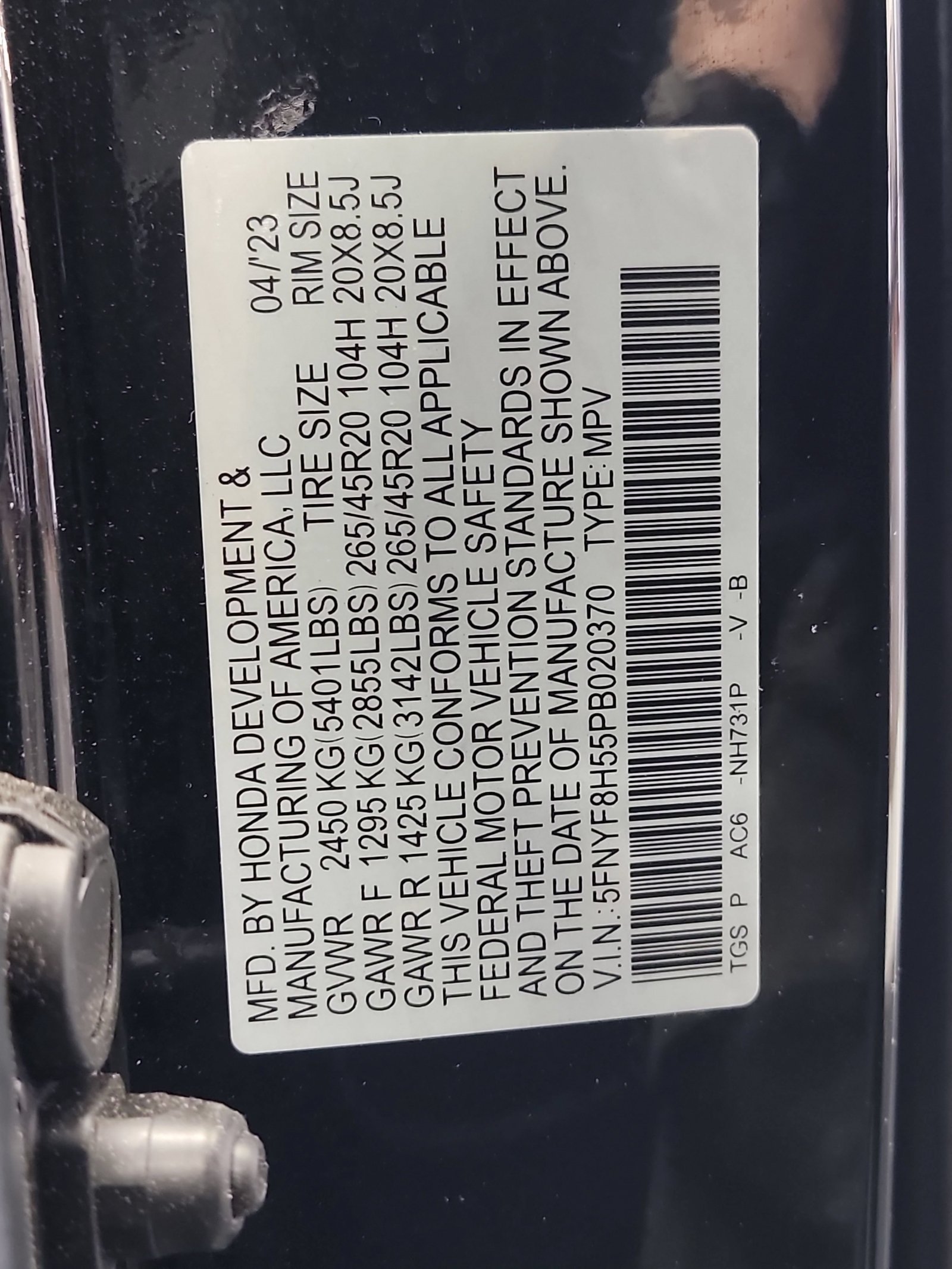 Certified Used 2023 Crystal Black Pearl Honda AWD EX-L image 63