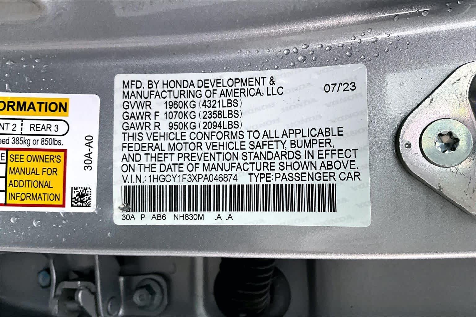 Used 2023 Lunar Silver Metallic Honda EX image 35