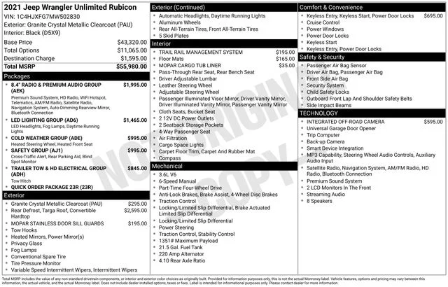 Used 2021 Gray Jeep Unlimited Rubicon image 9