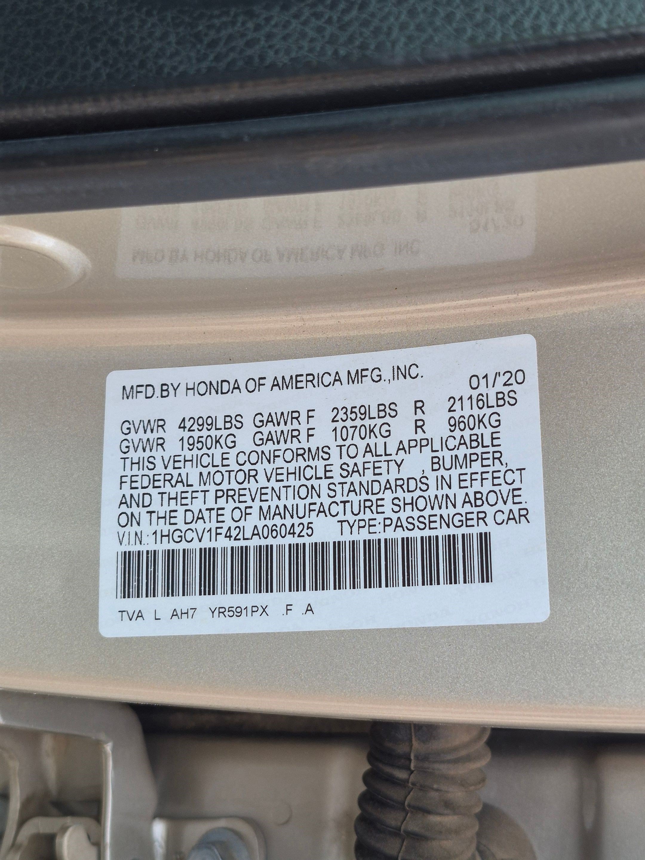2020 Honda Accord EX - Photo 32