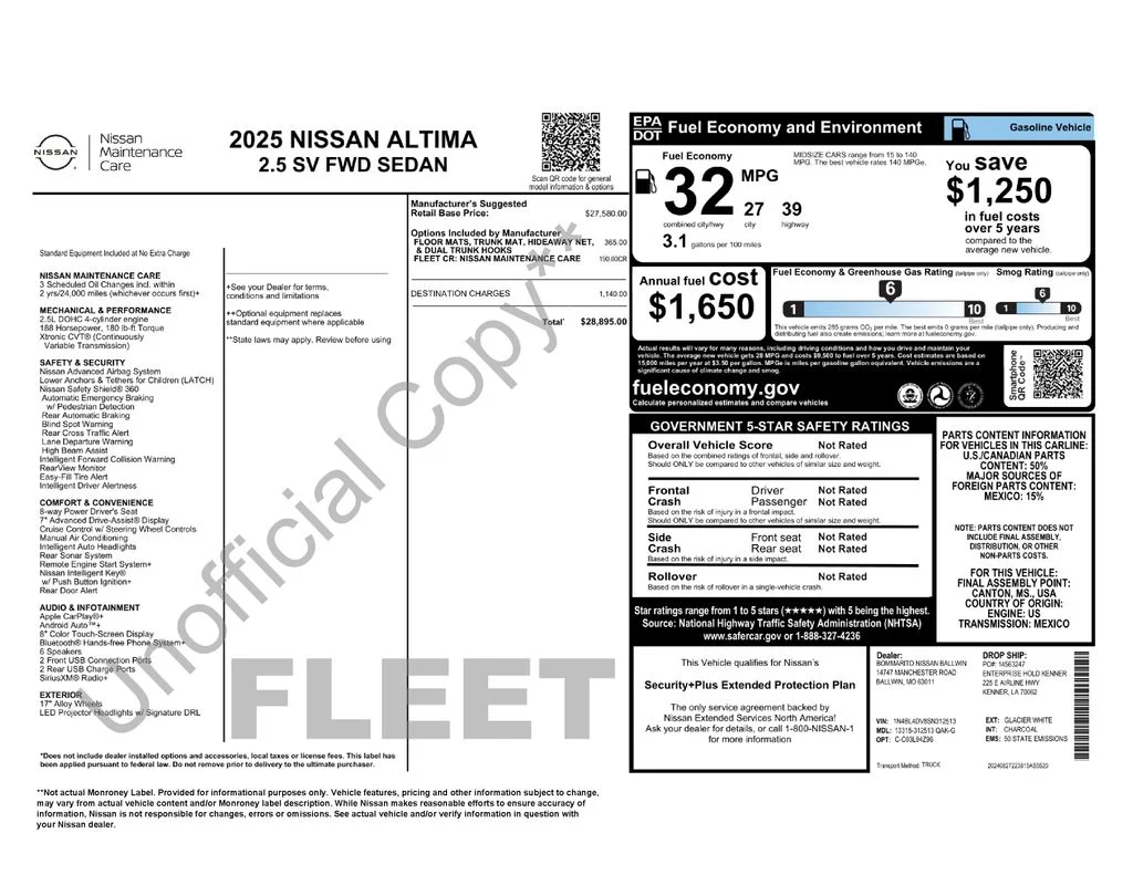 Used 2025 White Nissan 2.5 SV image 6