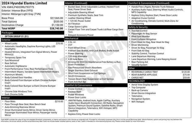 Used 2024 Blue Hyundai Limited image 25
