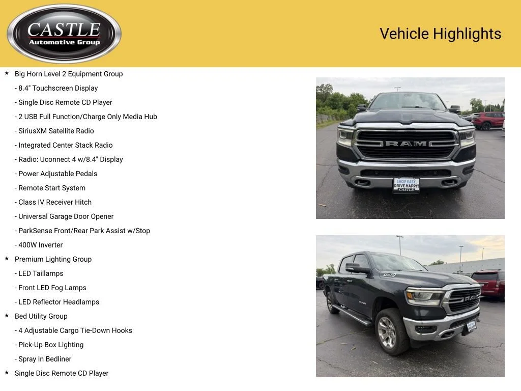 Used 2019 Gray Ram Big Horn/Lone Star Crew Cab 4x4 5