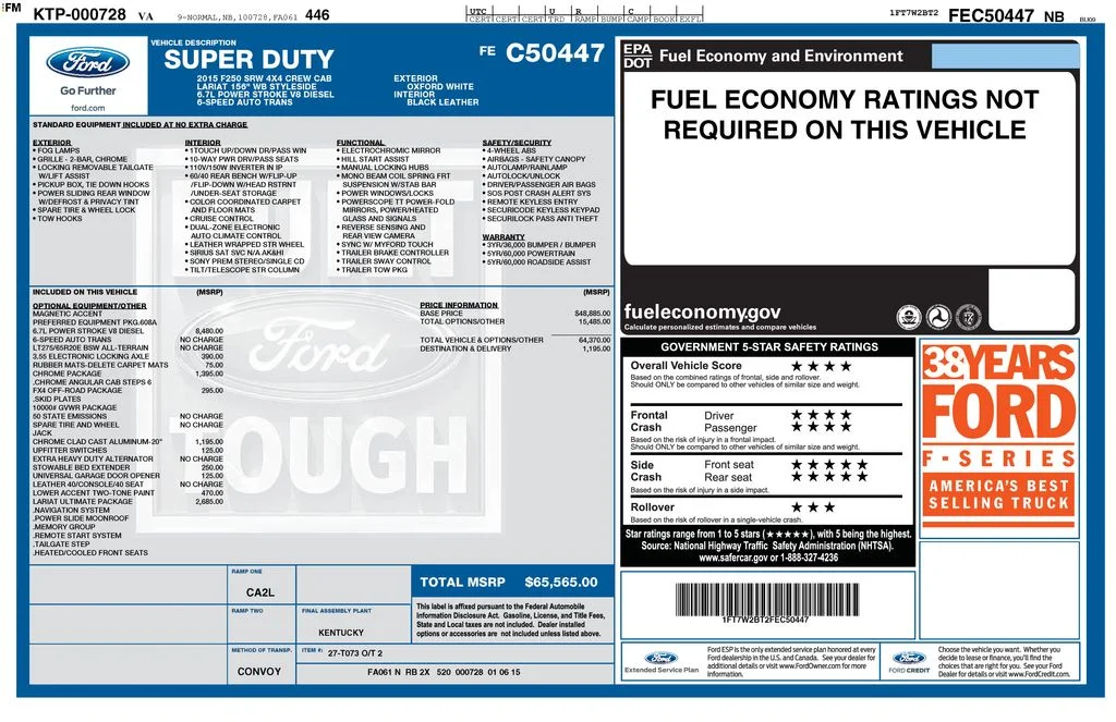 Used 2015 White Ford Lariat image 5