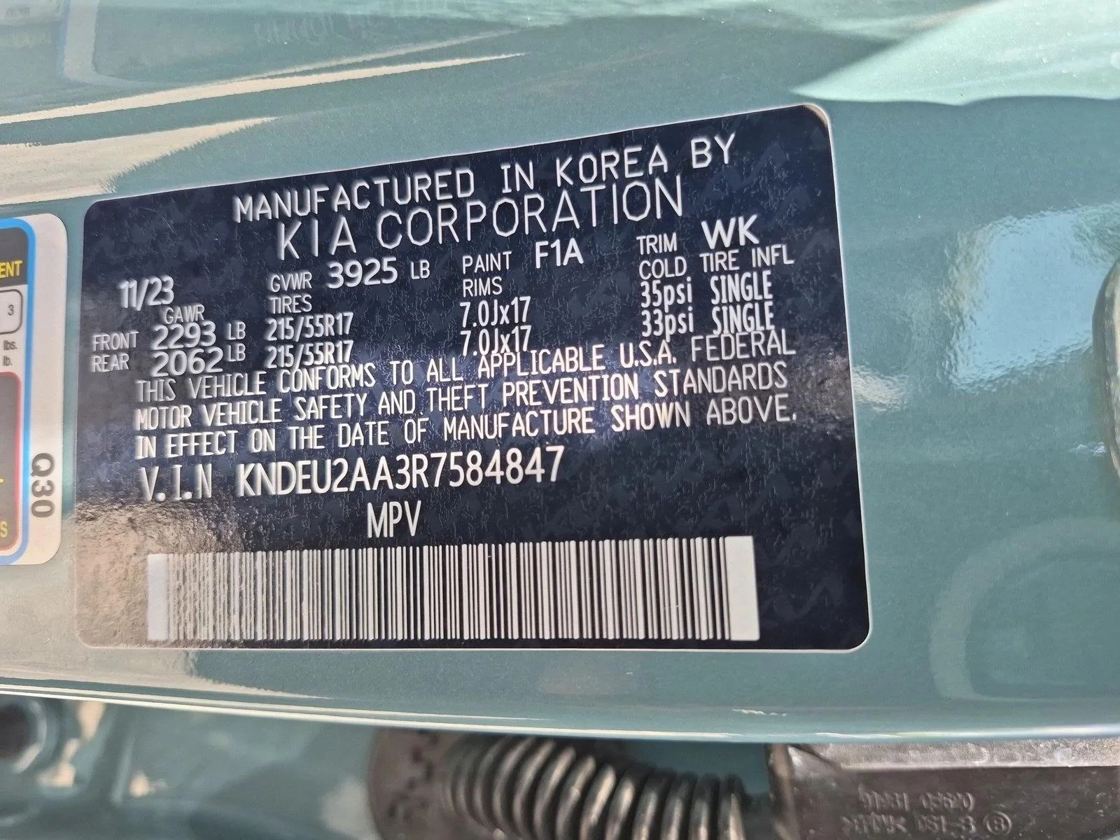 Used 2024 Pluton Blue/Black Roof Kia S image 25