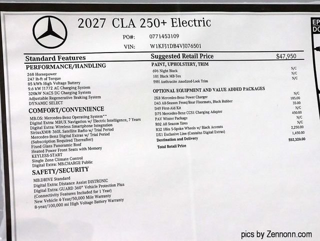 New 2027 Night Black Mercedes-Benz CLA 250+ image 27