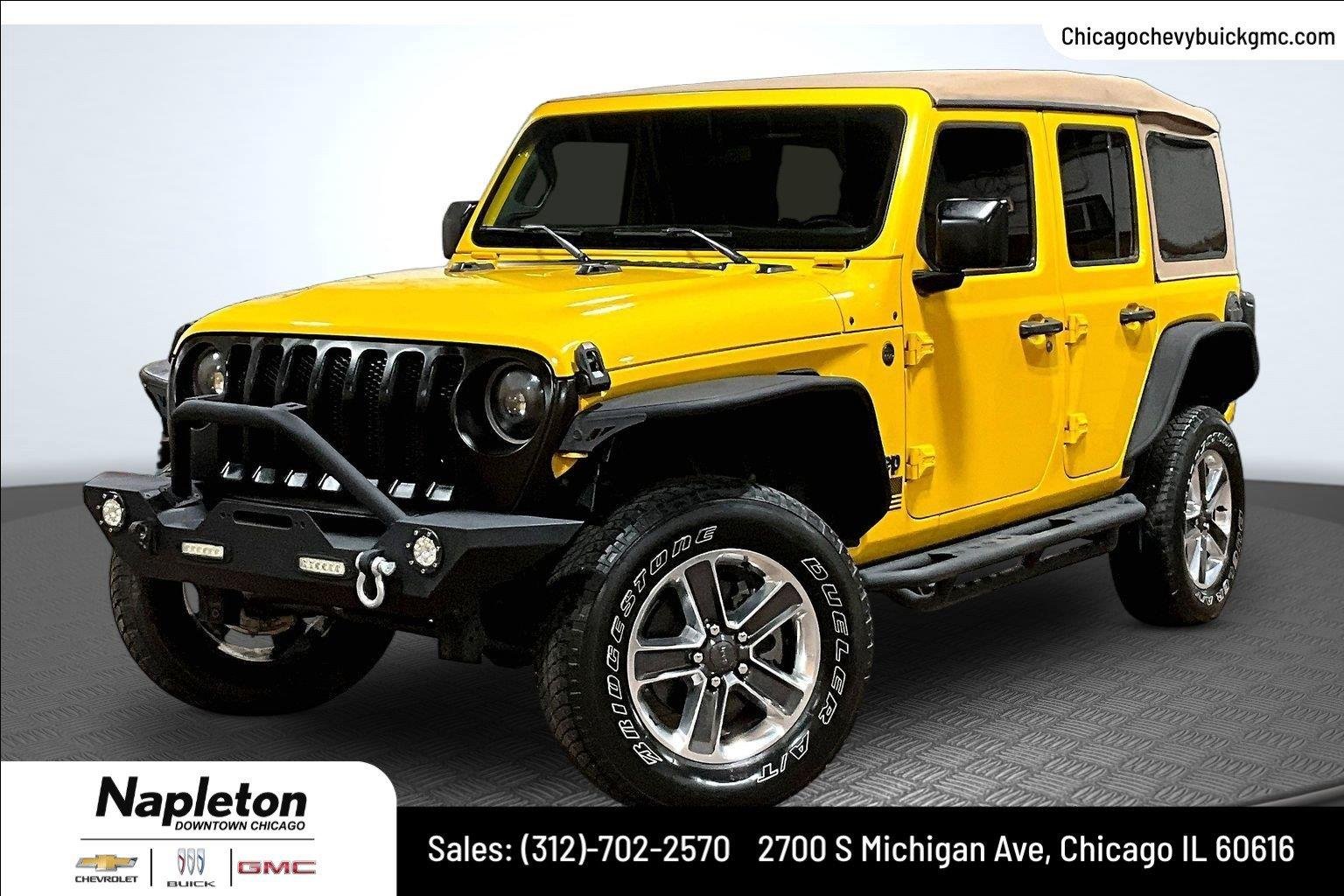 Used 2021 Hellayella Clearcoat Jeep Unlimited Willys Sport image 1