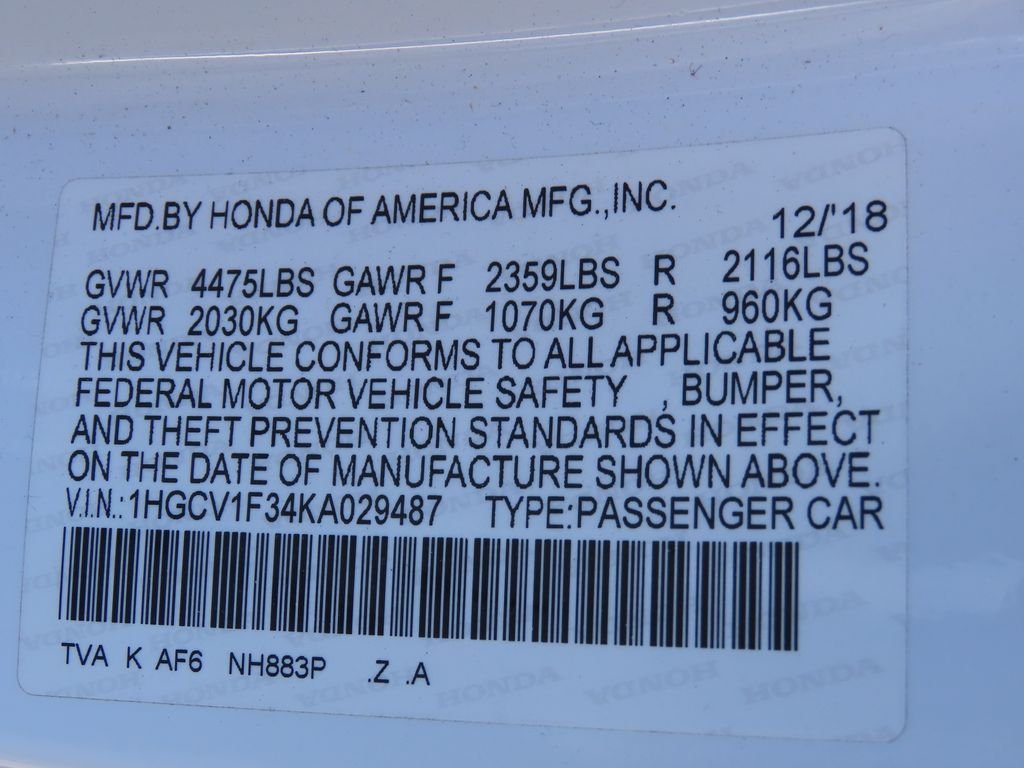 Used 2019 Platinum White Pearl Honda Sport image 21