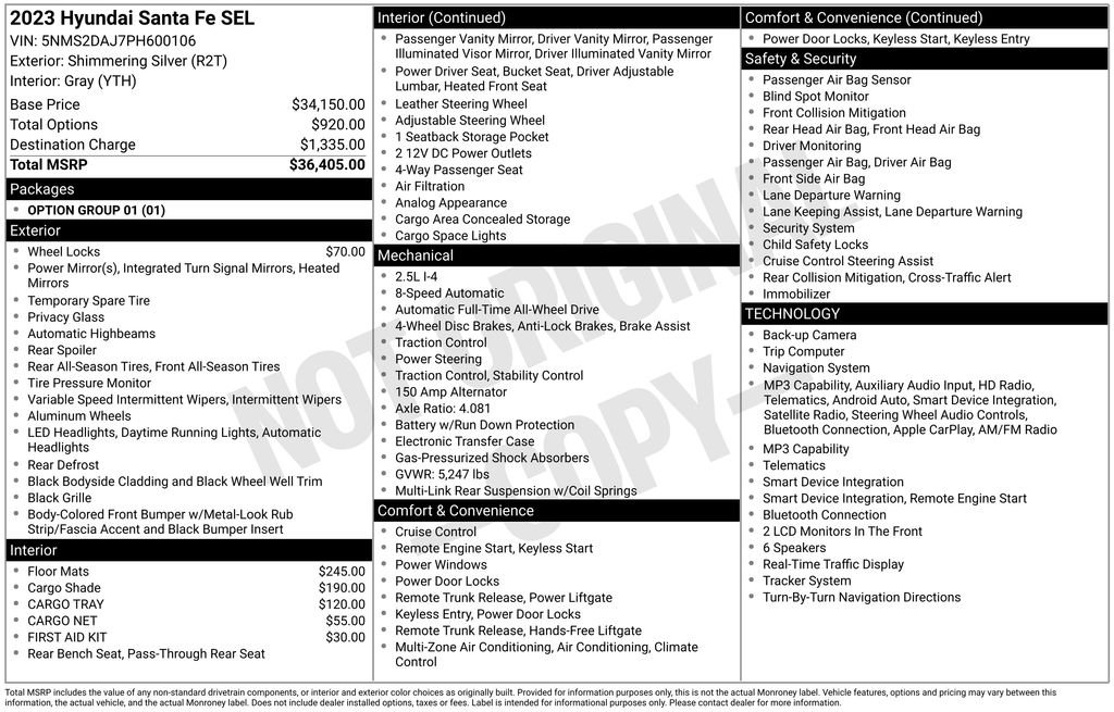 Used 2023 Silver Hyundai SEL image 4