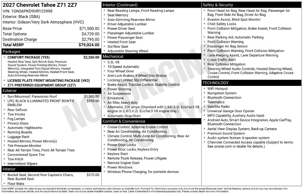 New 2027 Black Chevrolet Z71 image 38