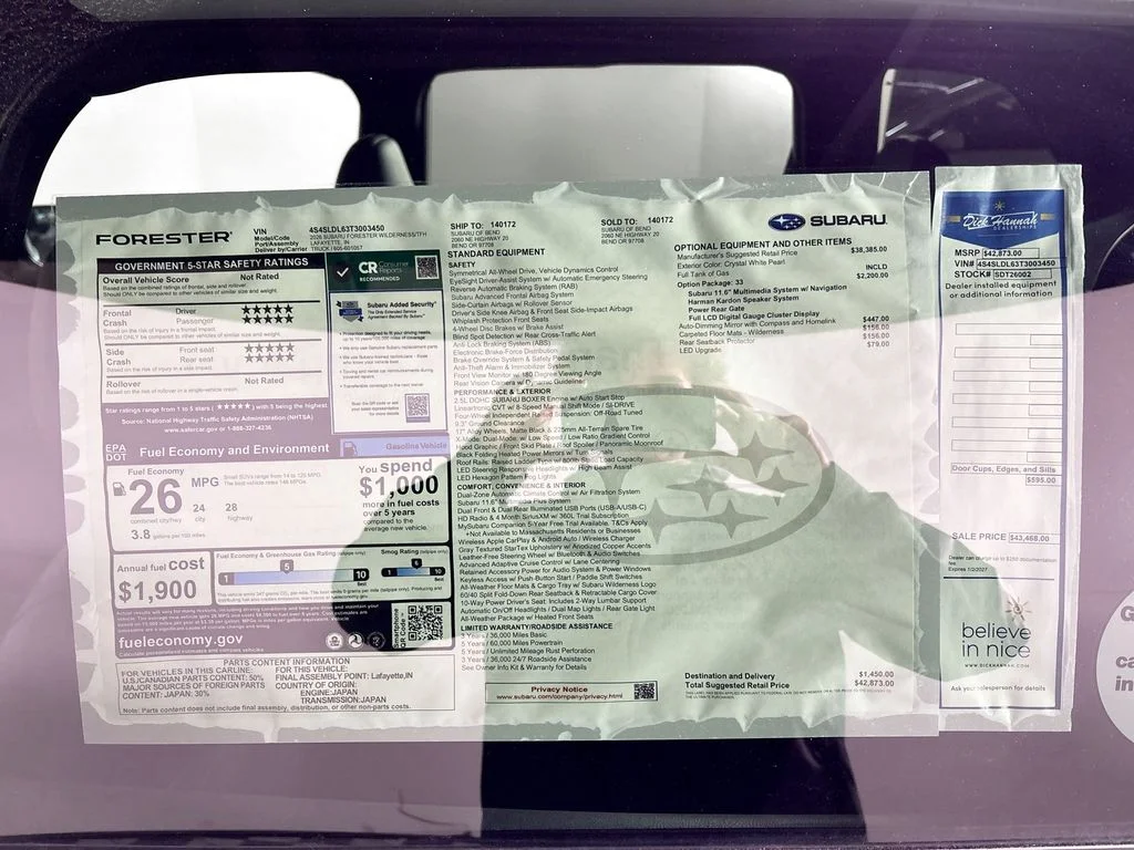 New 2026 CRYSTAL WHITE PEARL Subaru Wilderness image 25