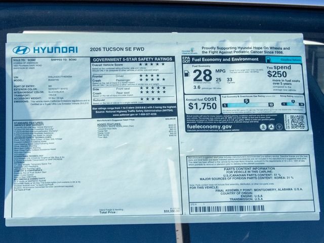 Certified Used 2026 White Hyundai SE image 32