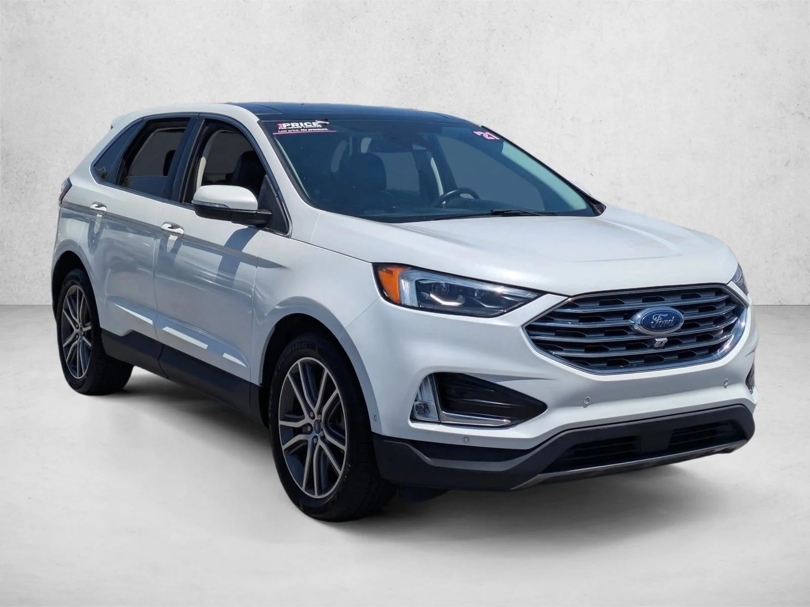 Used 2021 Star White Metallic Tri-Coat Ford Titanium image 3