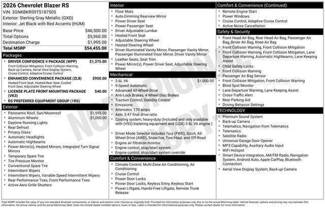 New 2026 Sterling Gray Metallic Chevrolet RS image 10