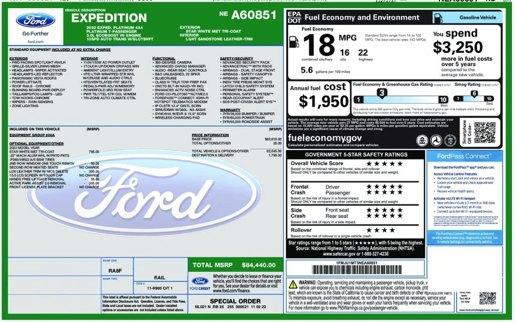 Used 2022 White Ford Platinum image 6