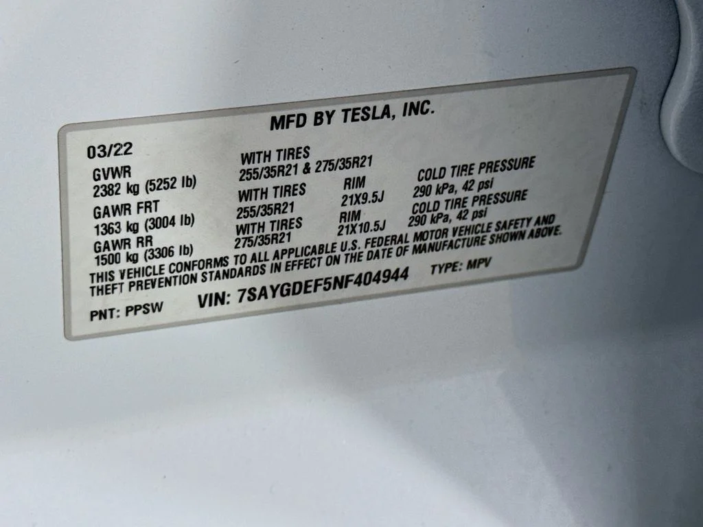 Used 2022 White Tesla Performance image 33