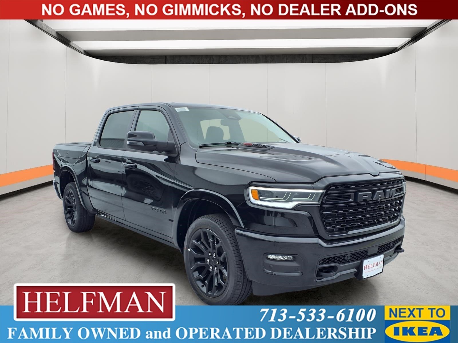 New 2026 Diamond Black Crystal Pearl-Coat Exterior Paint RAM Limited image 1