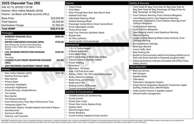 Used 2025 Yellow Chevrolet 2RS image 16