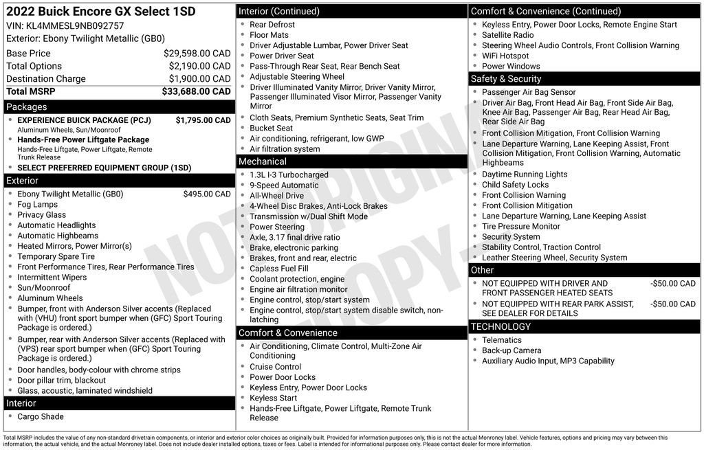 Used 2022 Black Buick Select image 28