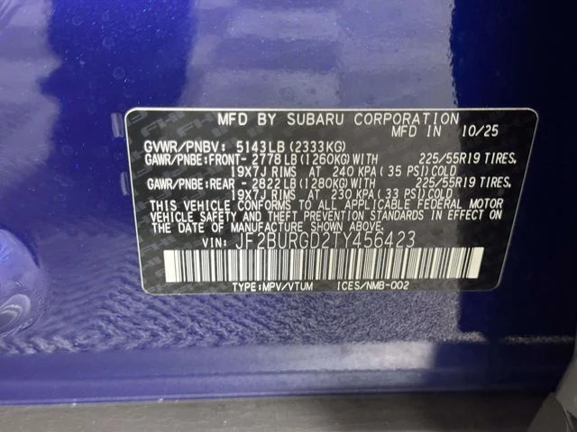 Certified Used 2026 Blue Subaru Limited XT image 16
