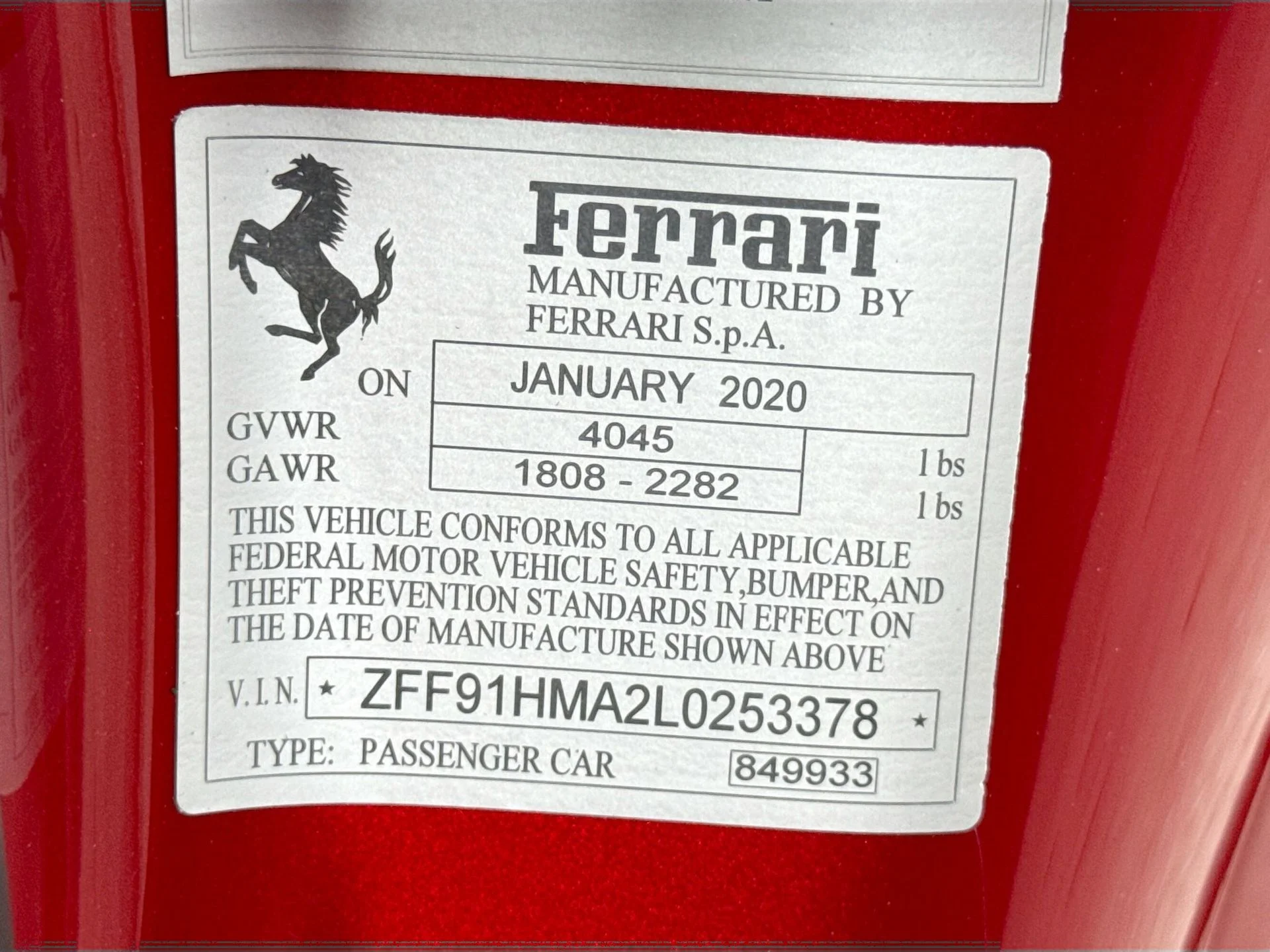 Certified Used 2020 Rosso Fuoco Ferrari Base image 27