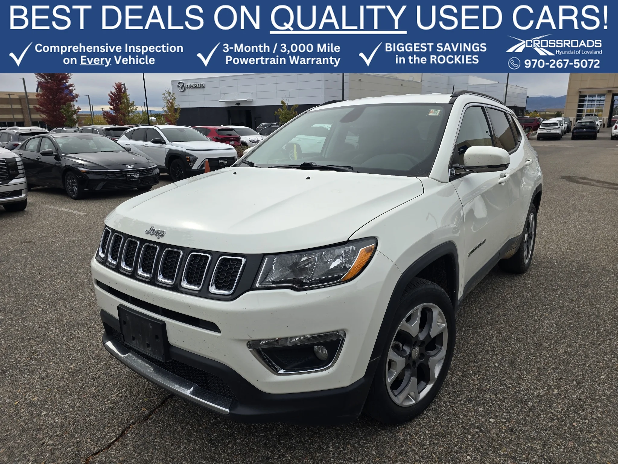 Used 2019 White Clearcoat Jeep Limited image 1