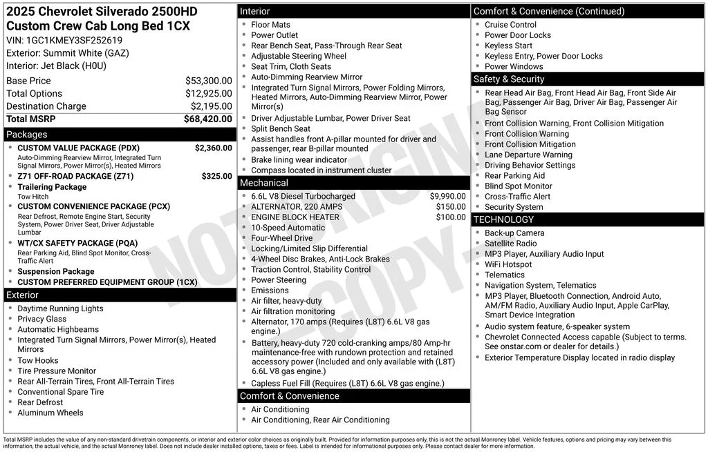 Used 2025 White Chevrolet Custom image 48