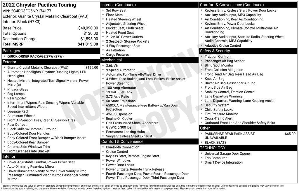 Used 2022 Gray Chrysler Touring image 18