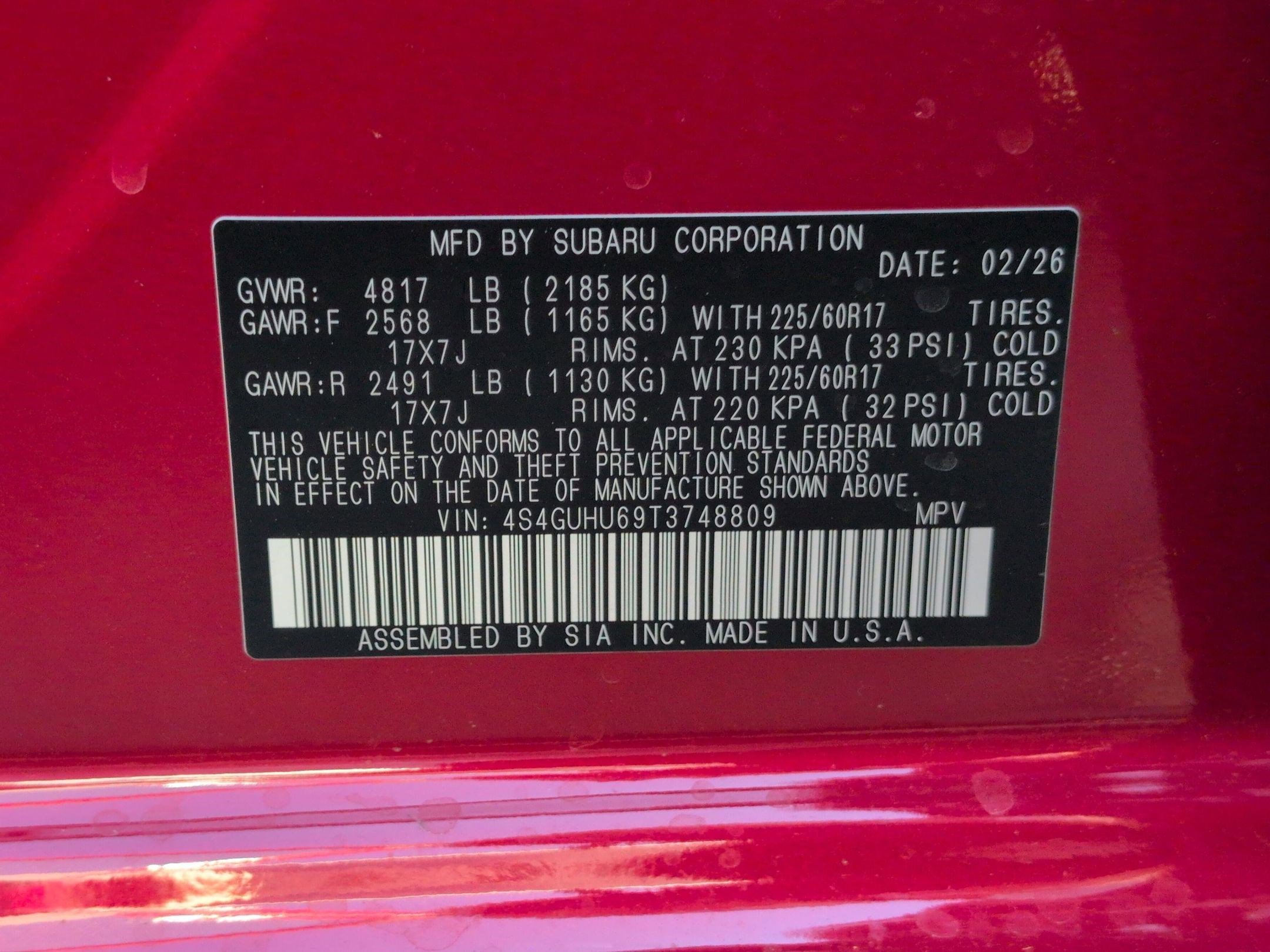 New 2026 LITHIUM RED PEARL Subaru Wilderness image 16