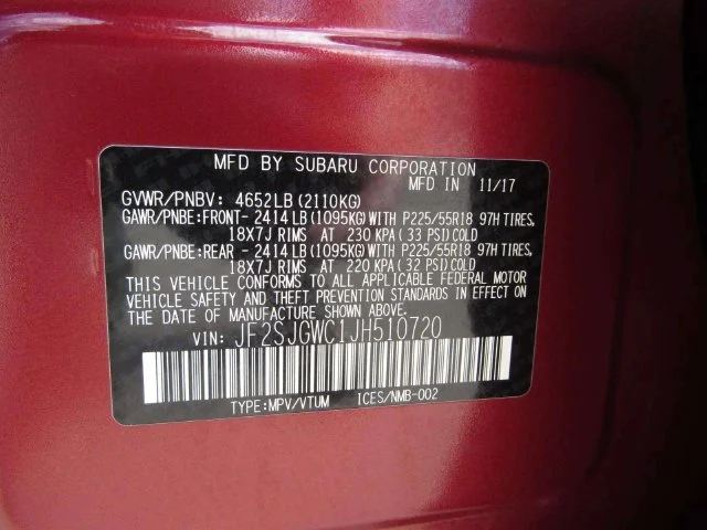Used 2018 Venetian Red Pearl Subaru 2.0XT Touring image 31