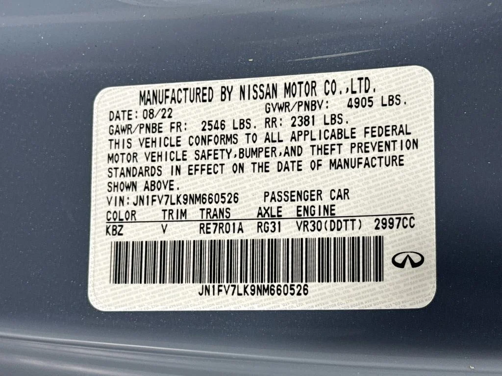 Certified Used 2022 Gray INFINITI Red Sport 400 image 43
