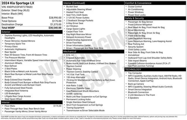 Used 2024 Gray Kia LX image 32