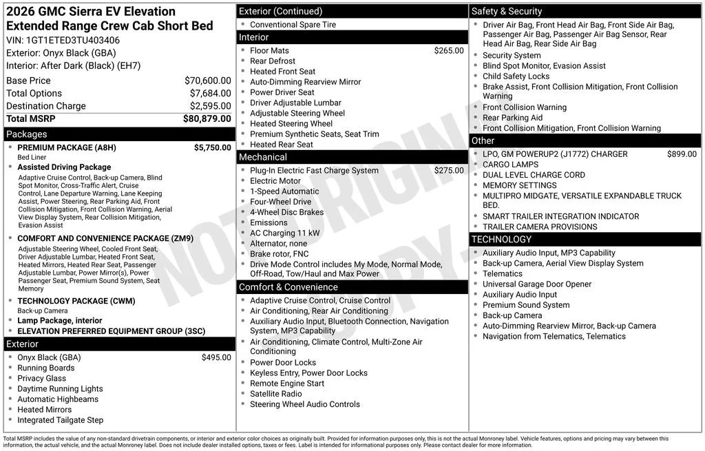 2026 GMC Sierra EV Elevation - Photo 44