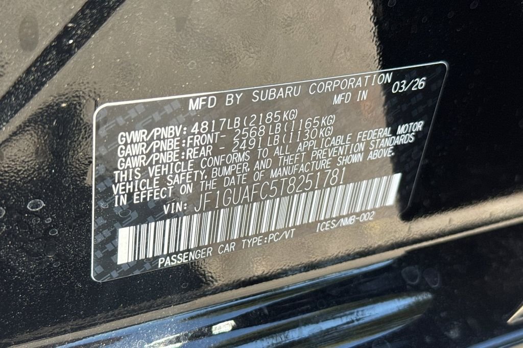 New 2026 CRYSTAL BLACK SILICA Subaru Sport image 35