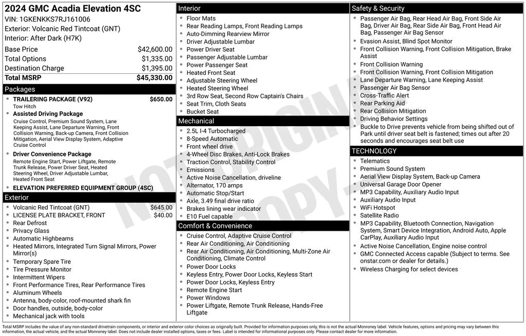 Used 2024 Red GMC Elevation image 44