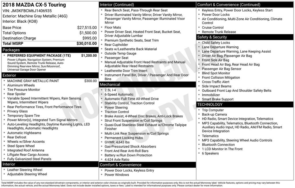 Used 2018 Gray Mazda Touring image 7