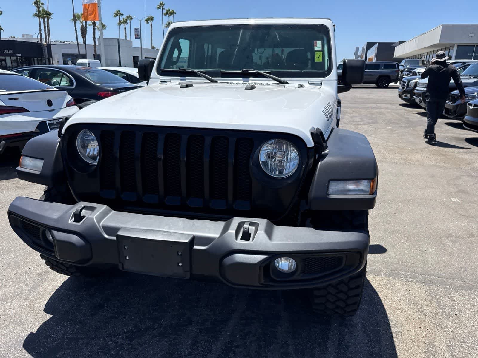 Used 2021 Bright White Clearcoat Jeep Unlimited Willys Sport image 2