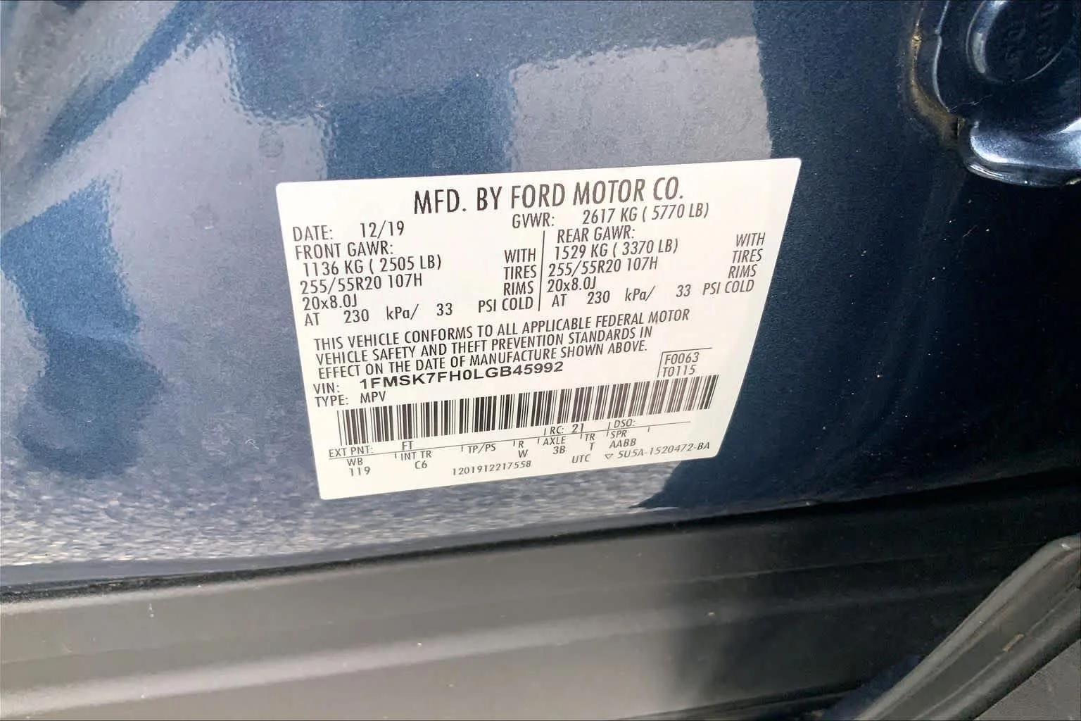 Used 2020 Blue Metallic Ford Limited image 31