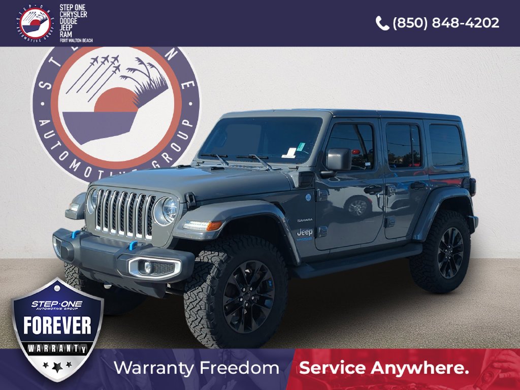 Used 2022 Gray Jeep Unlimited Sahara 4xe image 2