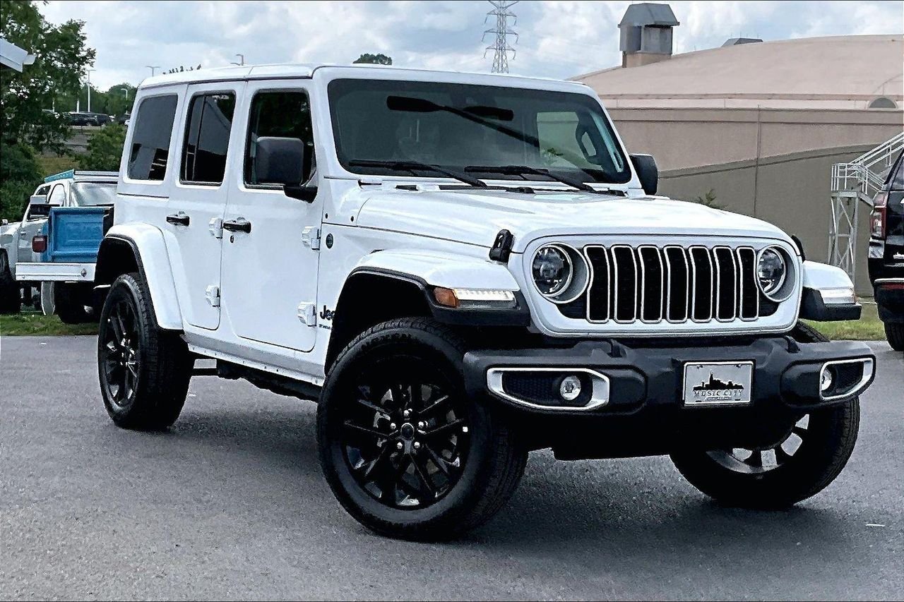 Used 2025 Bright White Clearcoat Jeep Sahara 4xe image 36