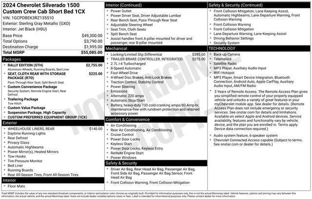 Certified Used 2024 Sterling Gray Metallic Chevrolet Custom image 34