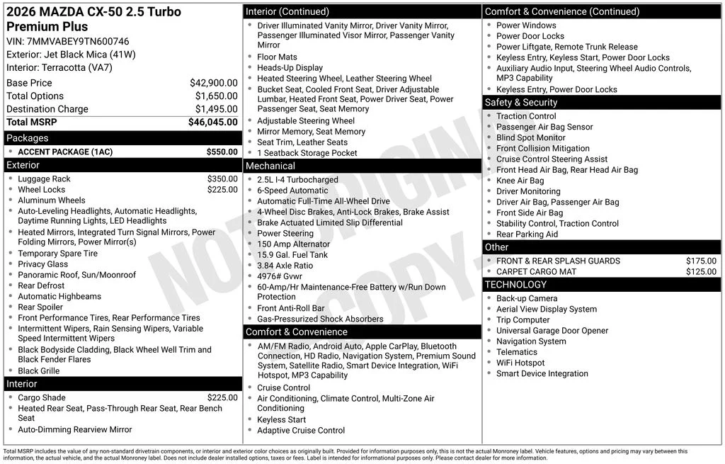 New 2026 Black Mazda 2.5 Turbo Premium Plus image 4