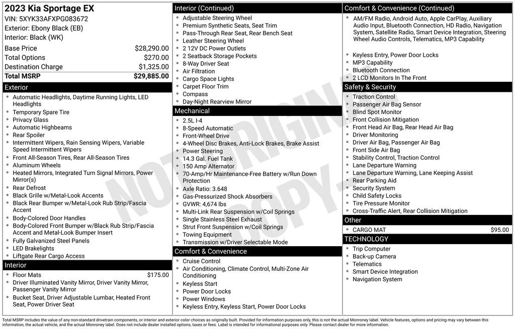 Used 2023 Ebony Black Kia EX image 28